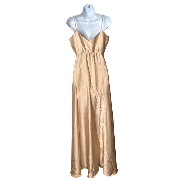 Show Me Your Mumu Faith Maxi Dress Champagne Luxe Satin S - Picture 7 of 7
